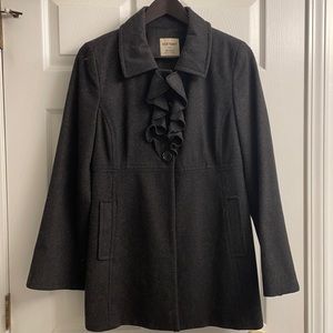 Dark Grey 4 Button Ruffle Lined Jacket M